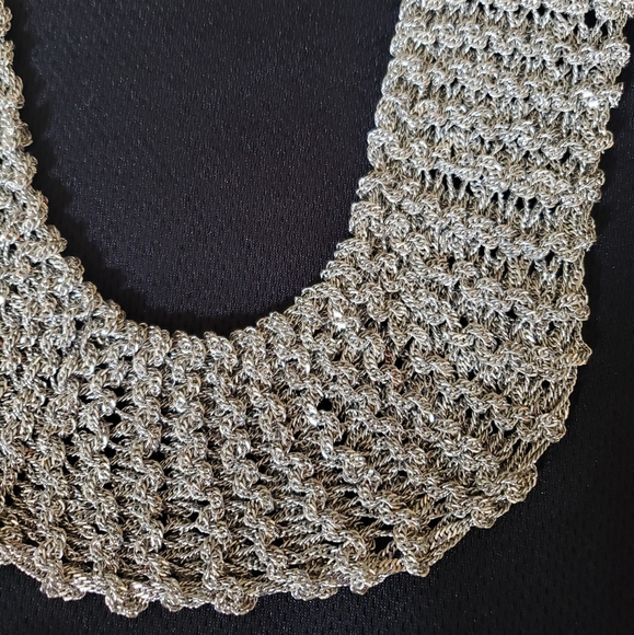 Statement Mesh/Chainmail Bib-style necklace - Picture 1 of 6